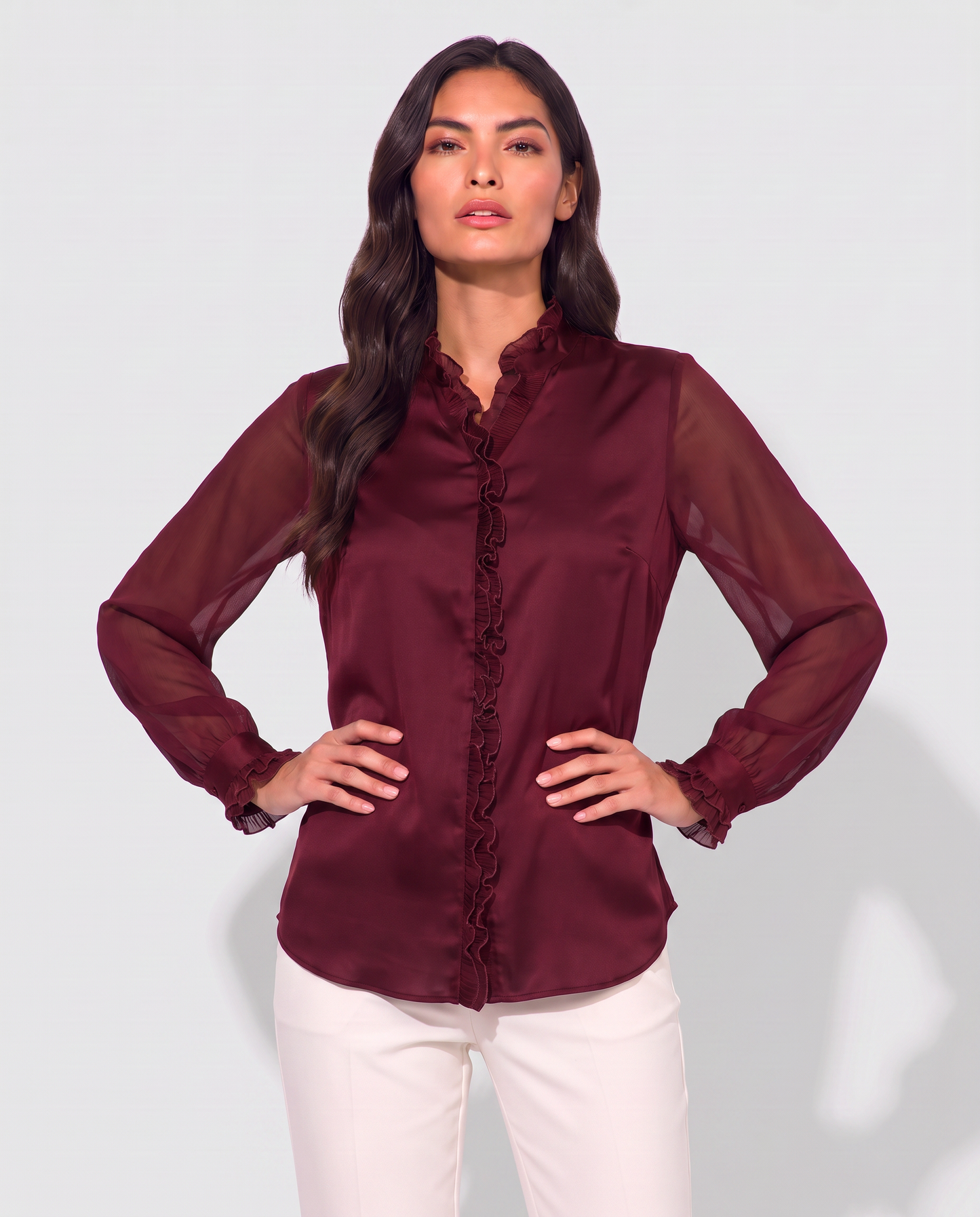 Virelle | Blouse Femme À Manches Longues Et Col V