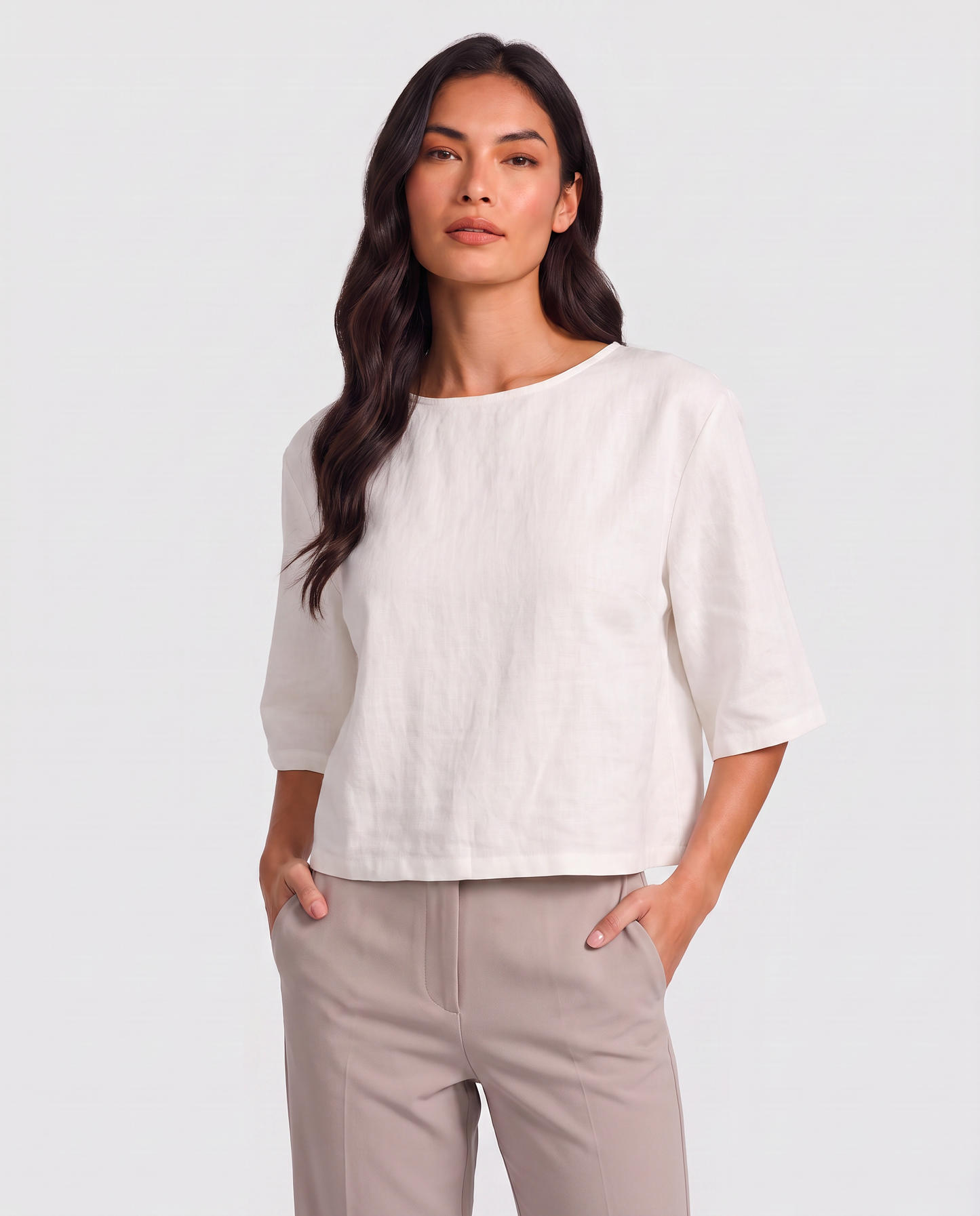 Virelle | Top Femme En Mélange De Lin Avec Boutons Dans Le Dos