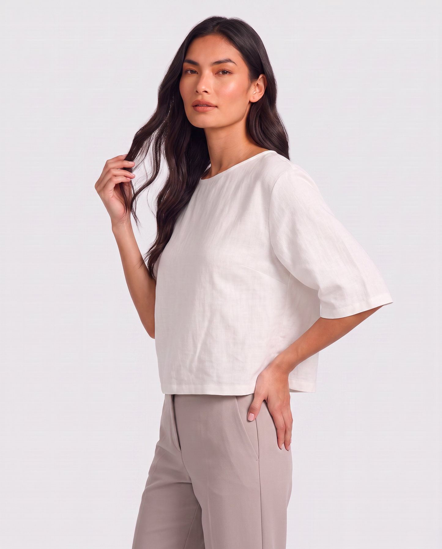 Virelle | Top Femme En Mélange De Lin Avec Boutons Dans Le Dos
