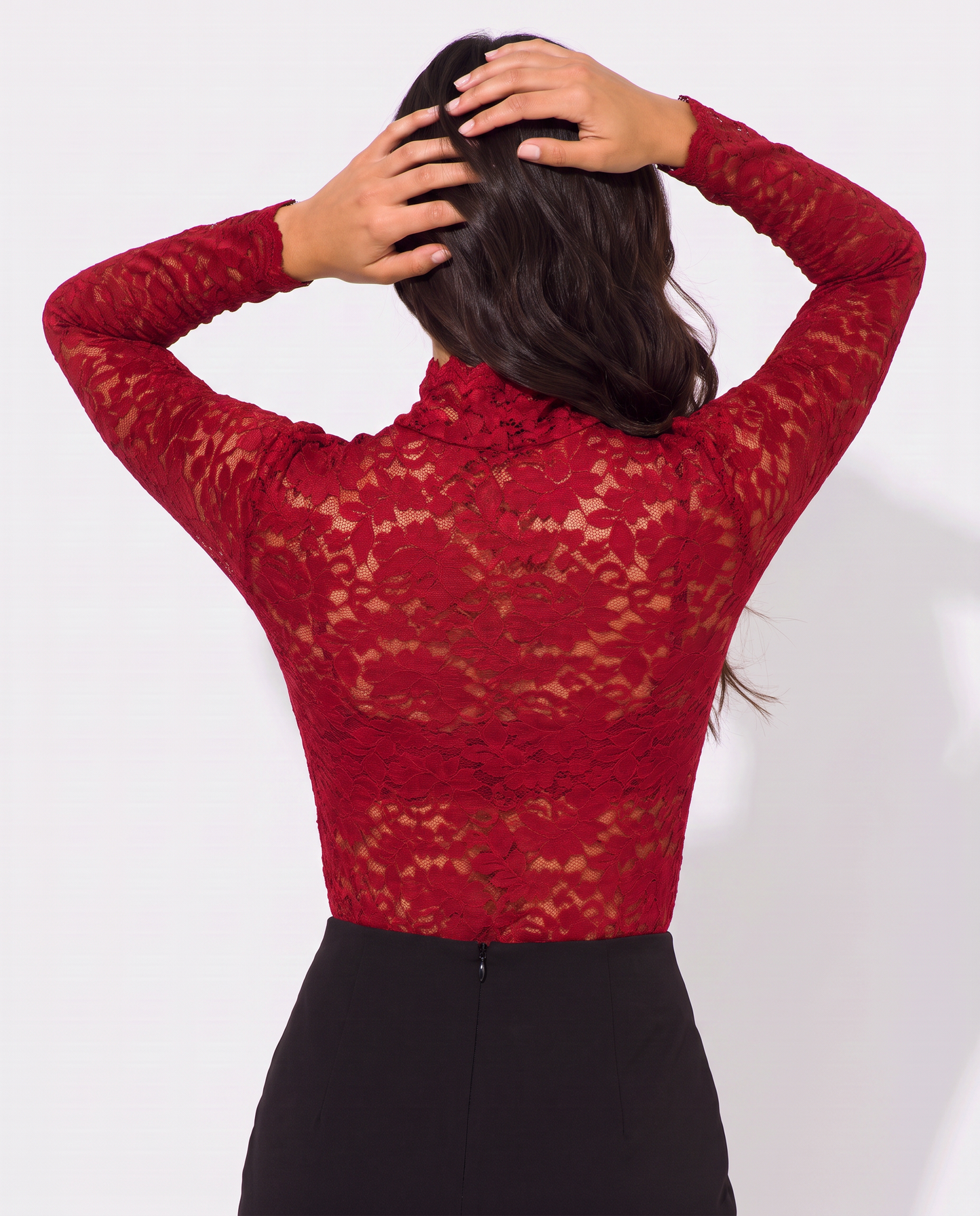 Virelle | Blouse À Col Montant Avec Dentelle Fleurie