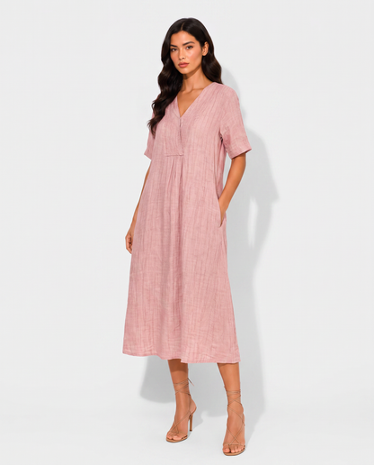 Virelle | Robe Midi Fluide Femme Avec Poches