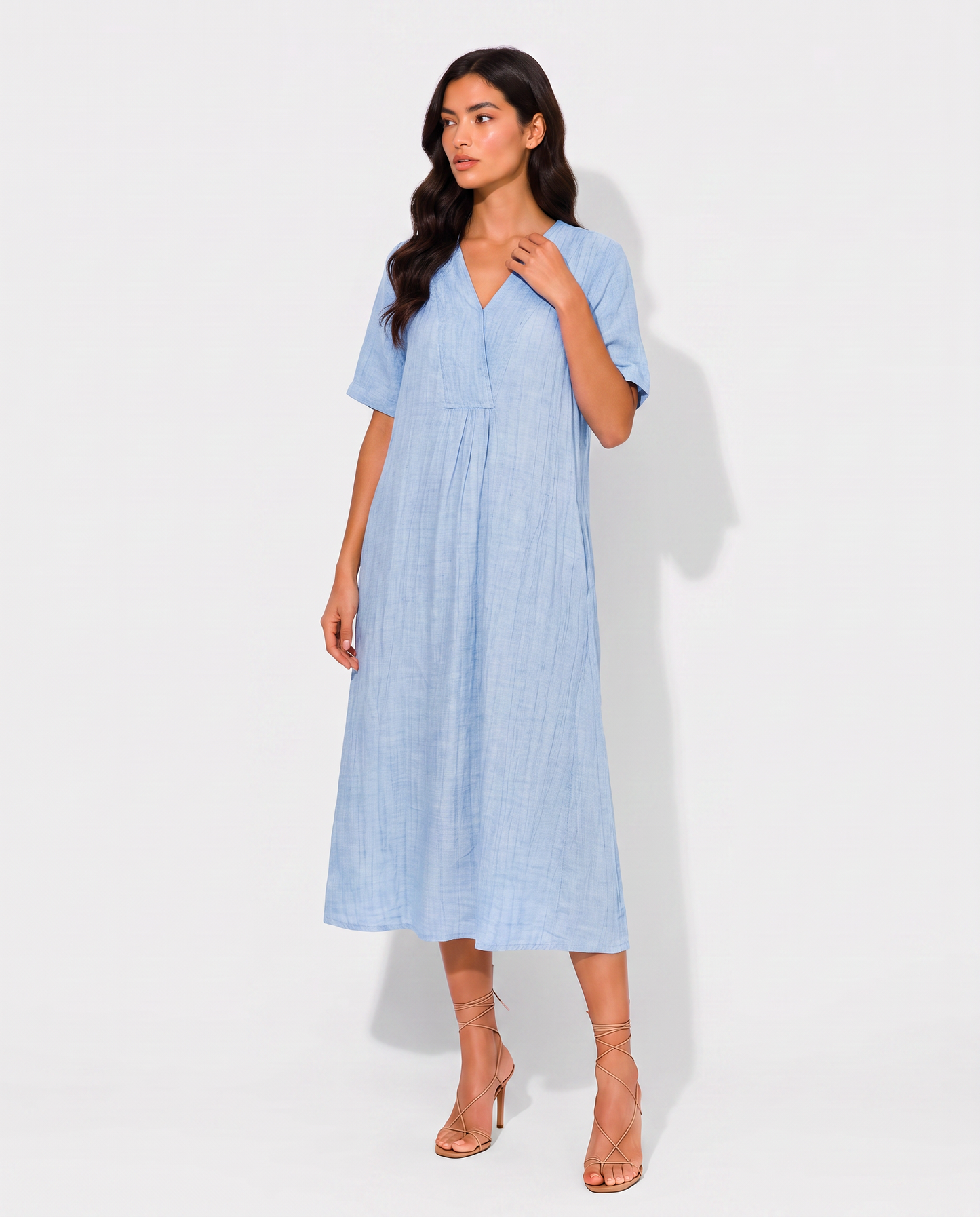 Virelle | Robe Midi Fluide Femme Avec Poches
