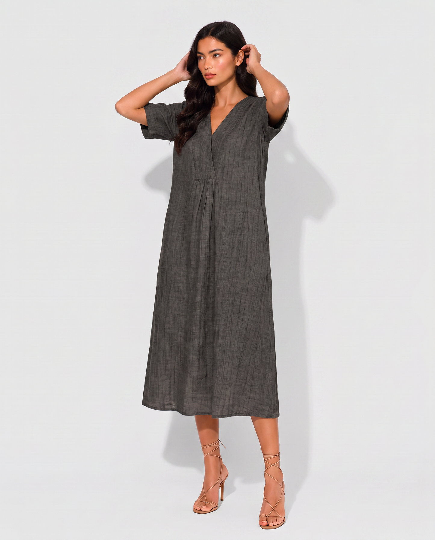 Virelle | Robe Midi Fluide Femme Avec Poches