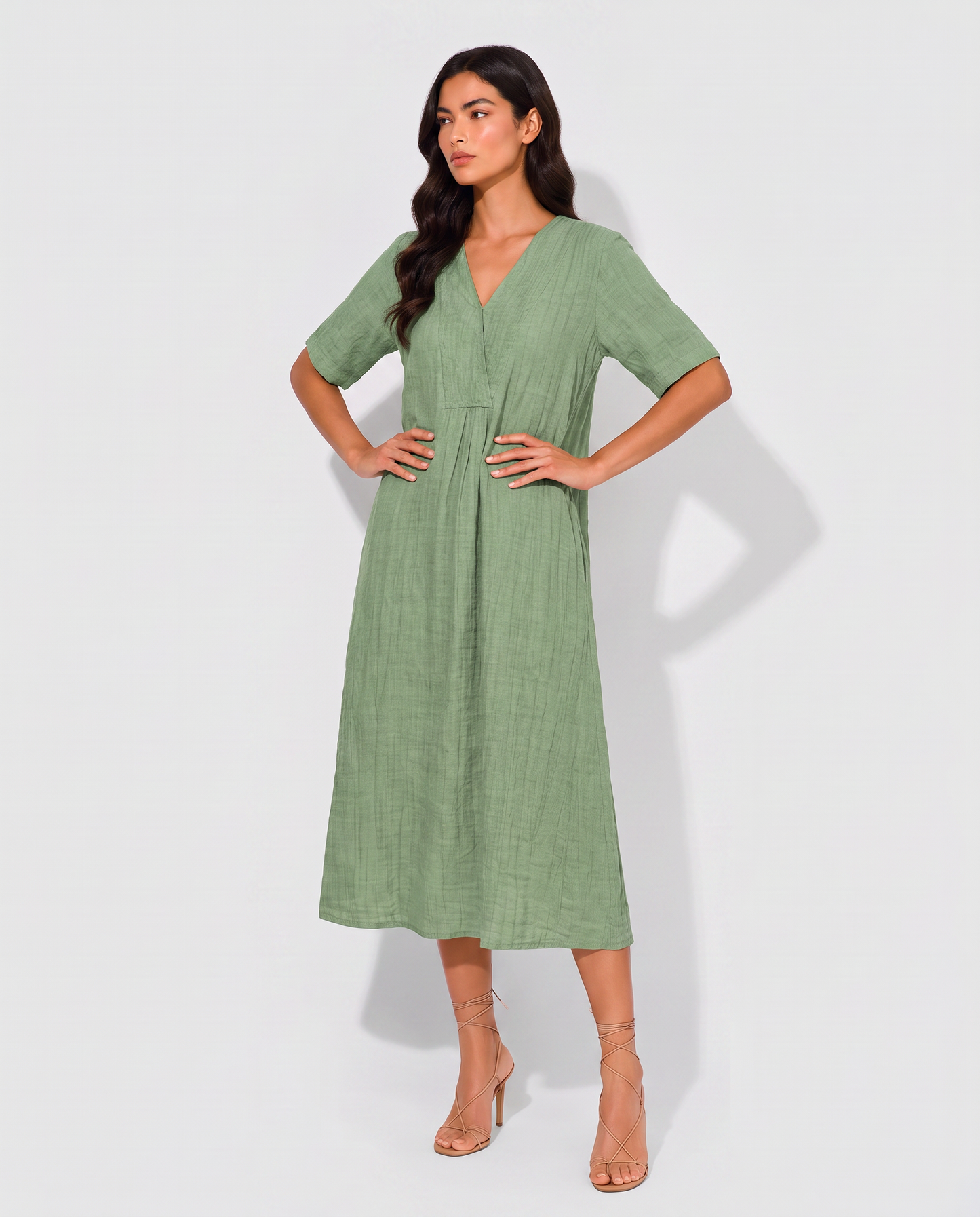 Virelle | Robe Midi Fluide Femme Avec Poches
