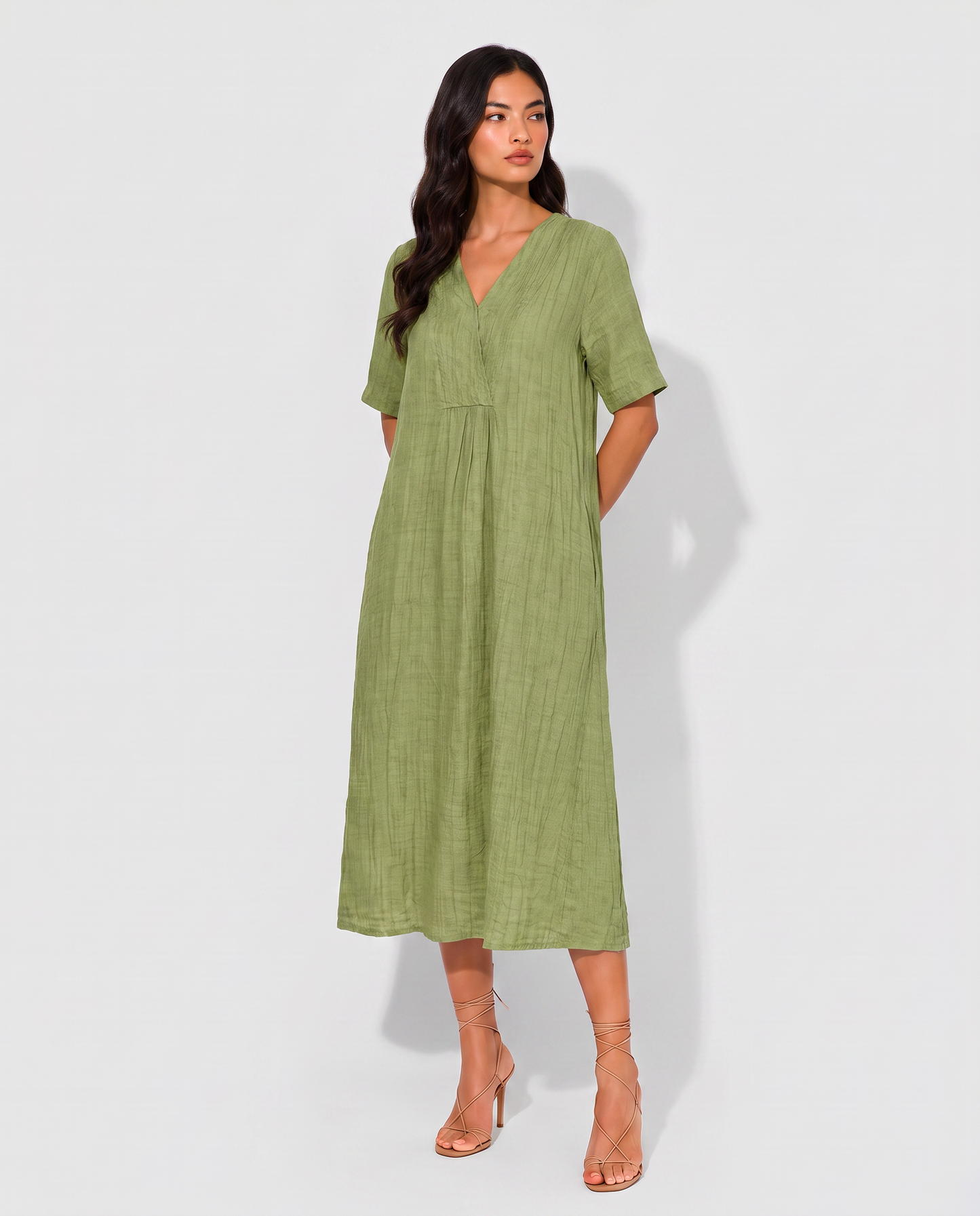 Virelle | Robe Midi Fluide Femme Avec Poches