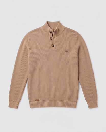 Virelle | Pull Homme Col Montant Boutonné