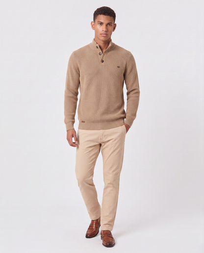 Virelle | Pull Homme Col Montant Boutonné