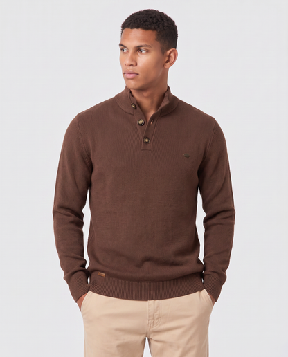 Virelle | Pull Homme Col Montant Boutonné