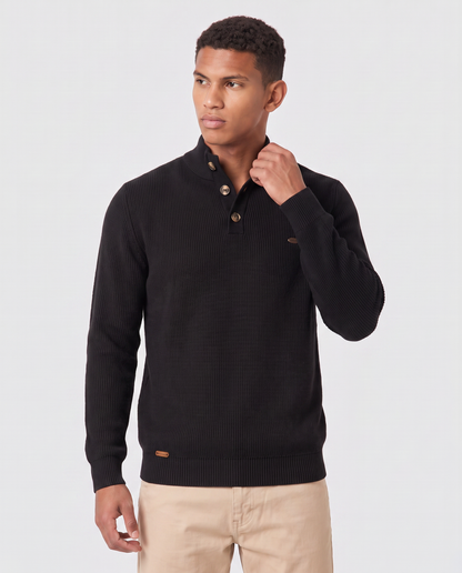 Virelle | Pull Homme Col Montant Boutonné