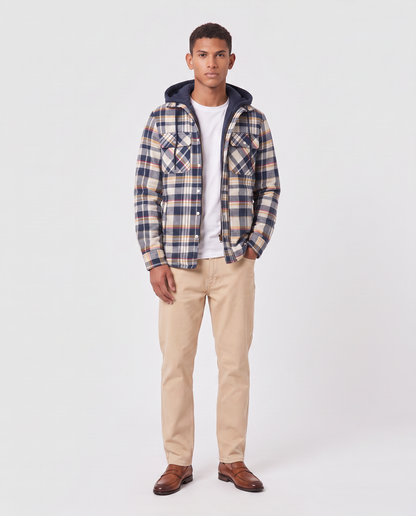 Virelle | Veste À Carreaux Homme À Capuche