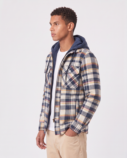 Virelle | Veste À Carreaux Homme À Capuche