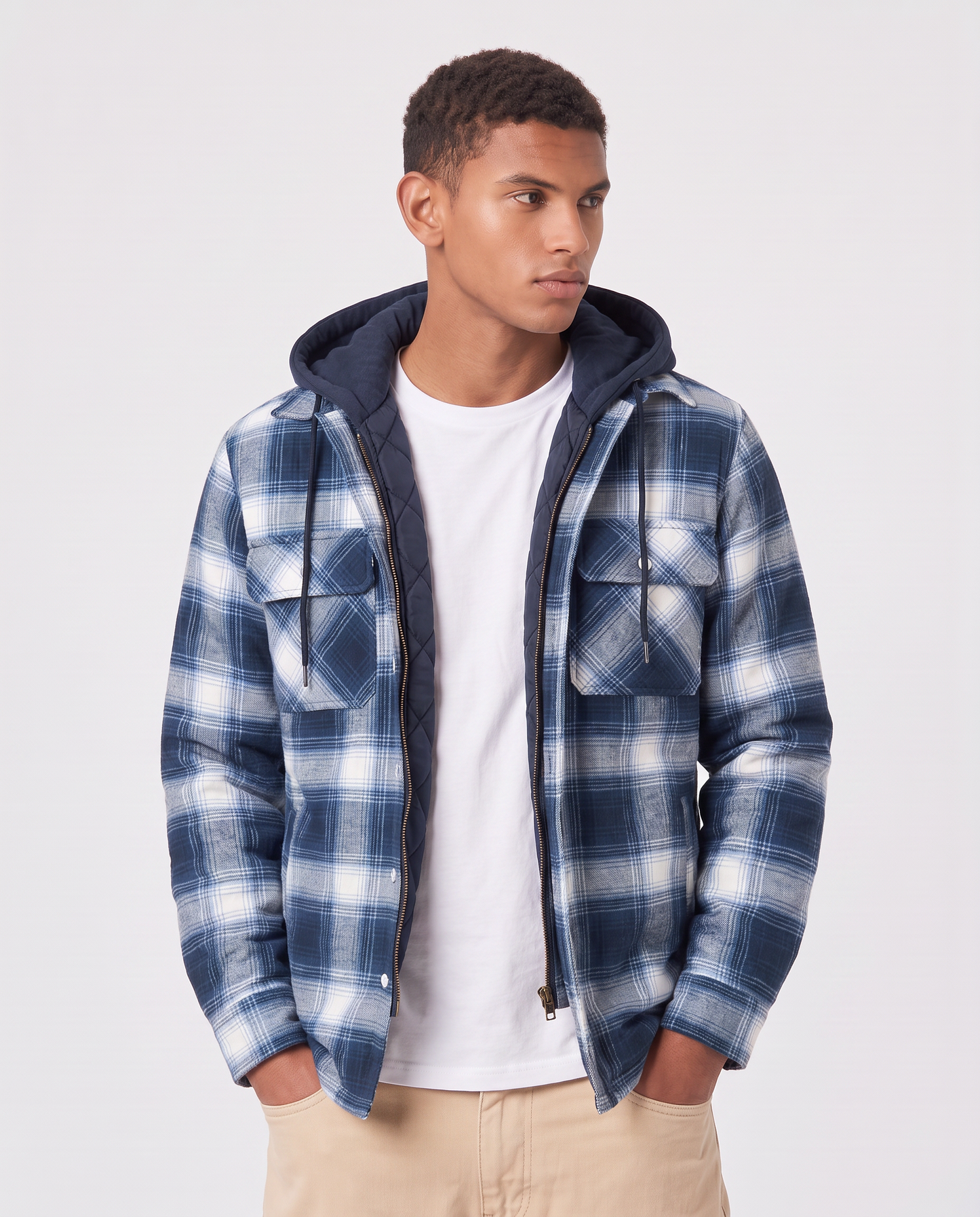 Virelle | Veste À Carreaux Homme À Capuche