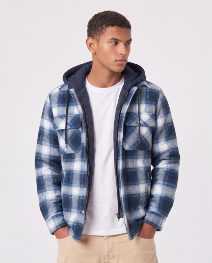 Virelle | Veste À Carreaux Homme À Capuche