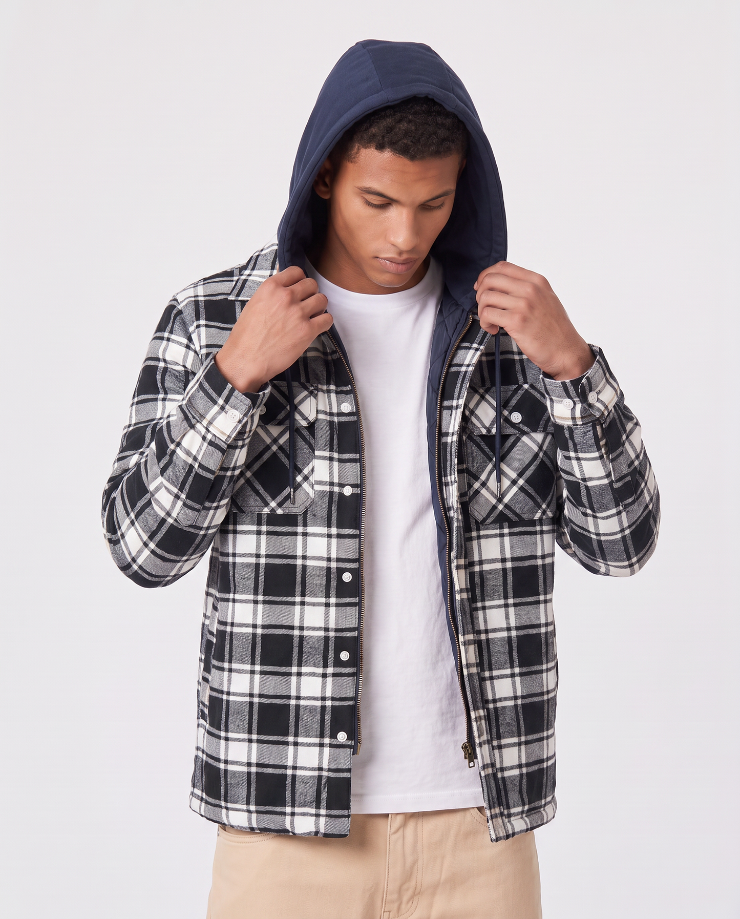 Virelle | Veste À Carreaux Homme À Capuche