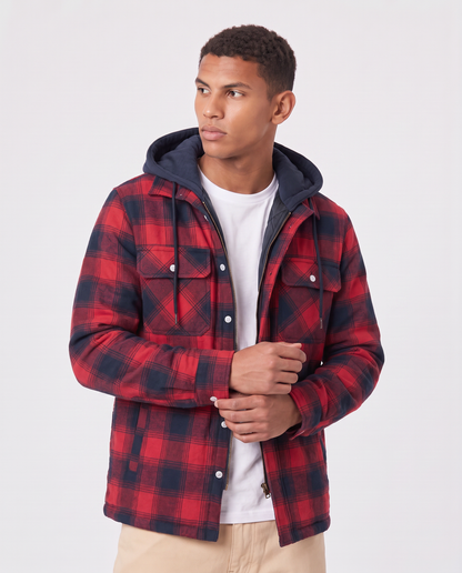 Virelle | Veste À Carreaux Homme À Capuche