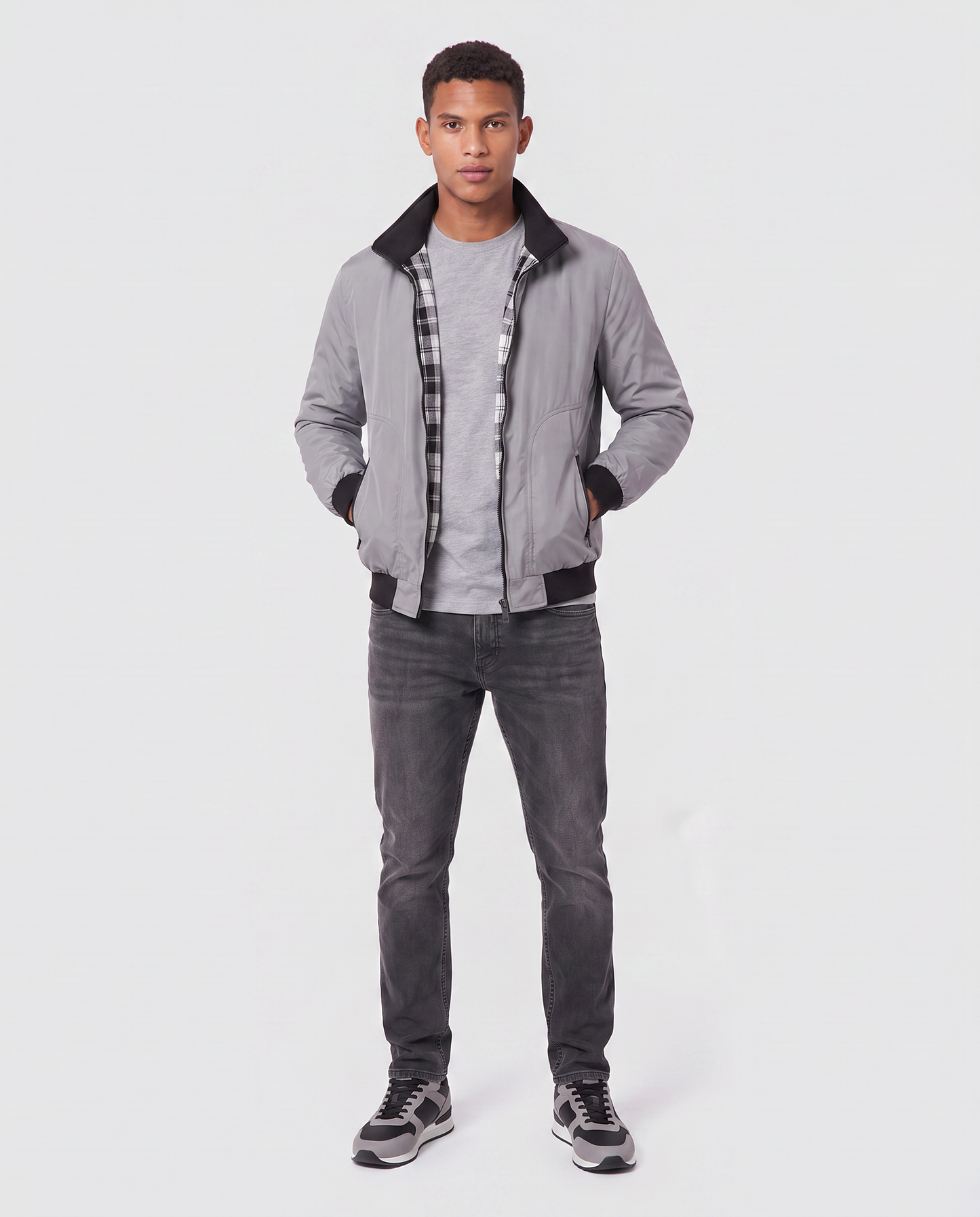 Virelle | Veste Bomber Homme - Gris Clair