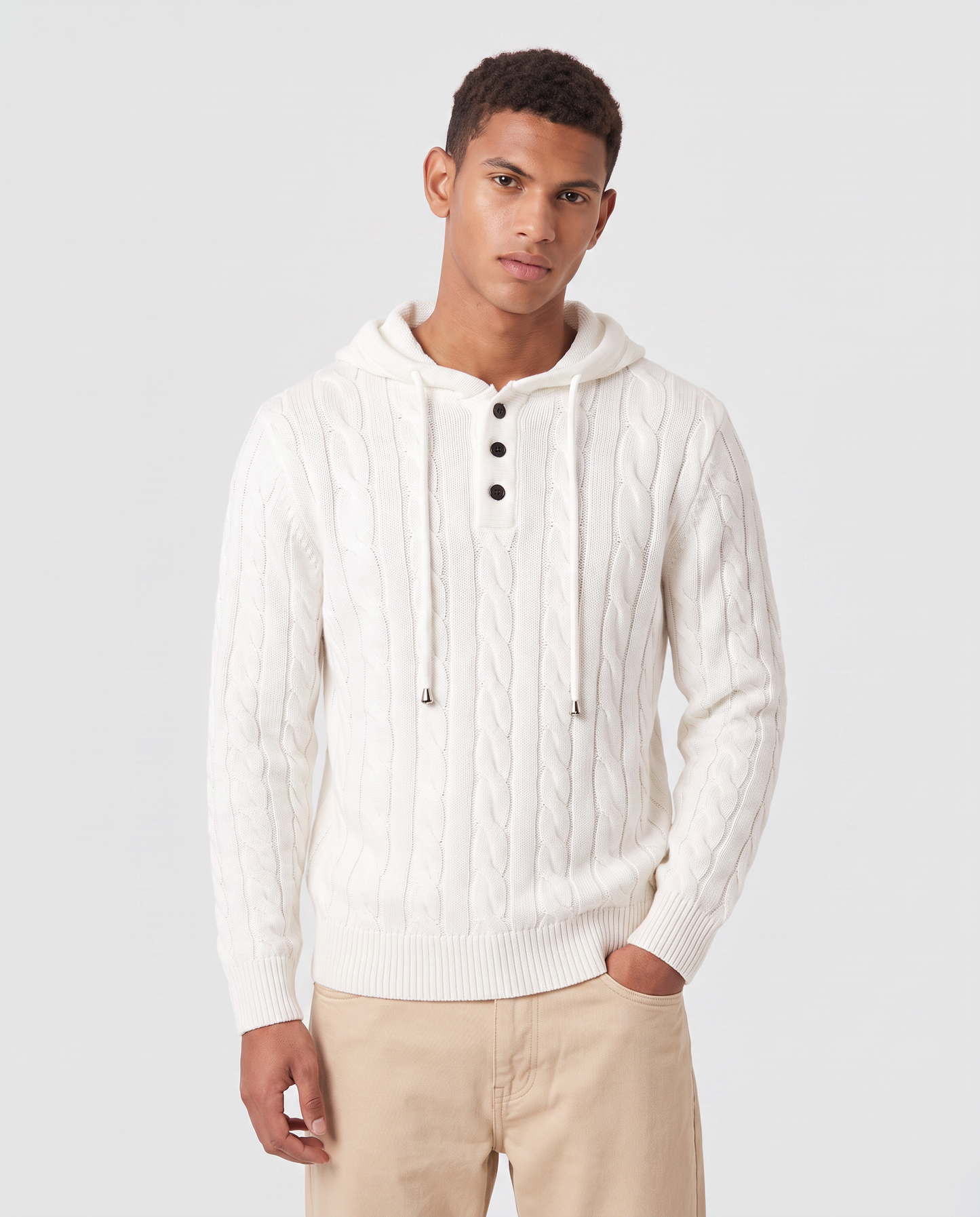 Virelle | Pull Homme À Capuche Torsadé