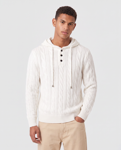 Virelle | Pull Homme À Capuche Torsadé