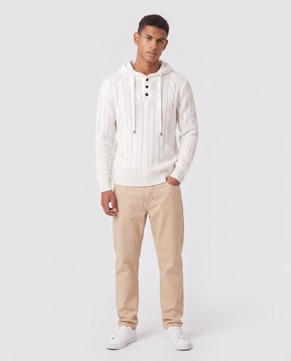 Virelle | Pull Homme À Capuche Torsadé