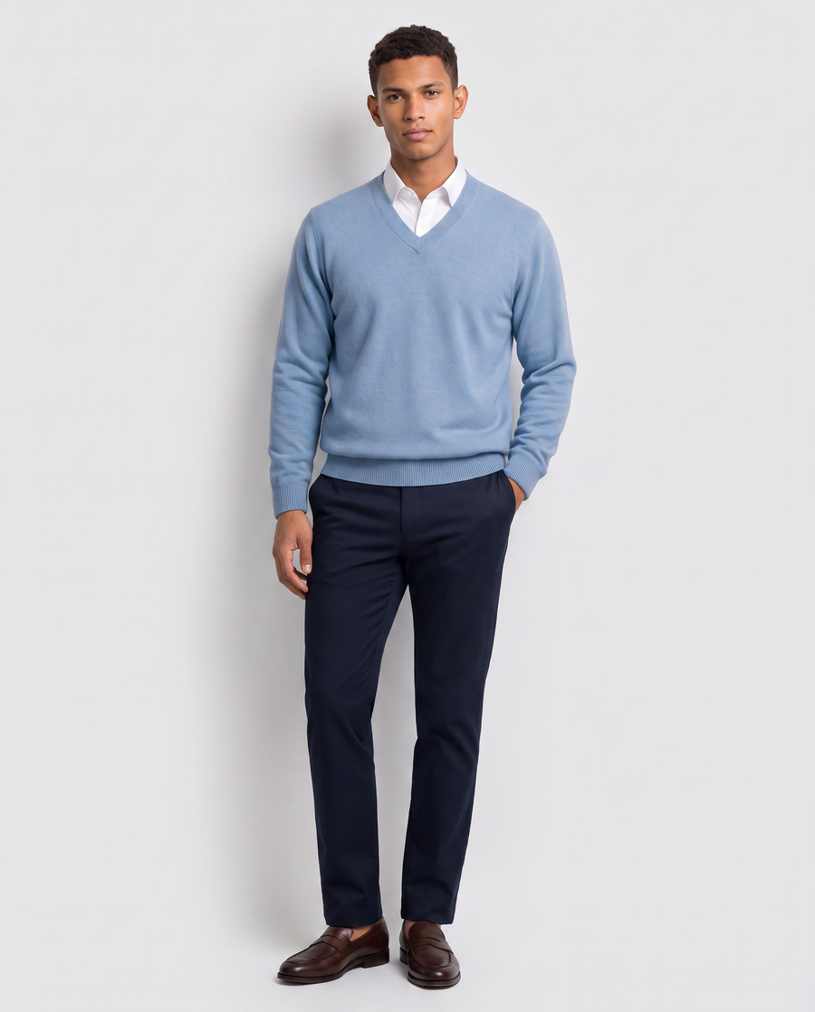 Virelle | Pull Col V Homme En Maille