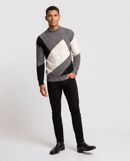 Virelle | Pull Homme En Maille À Motifs