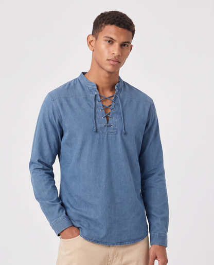 Virelle | Chemise Homme Col V À Lacets
