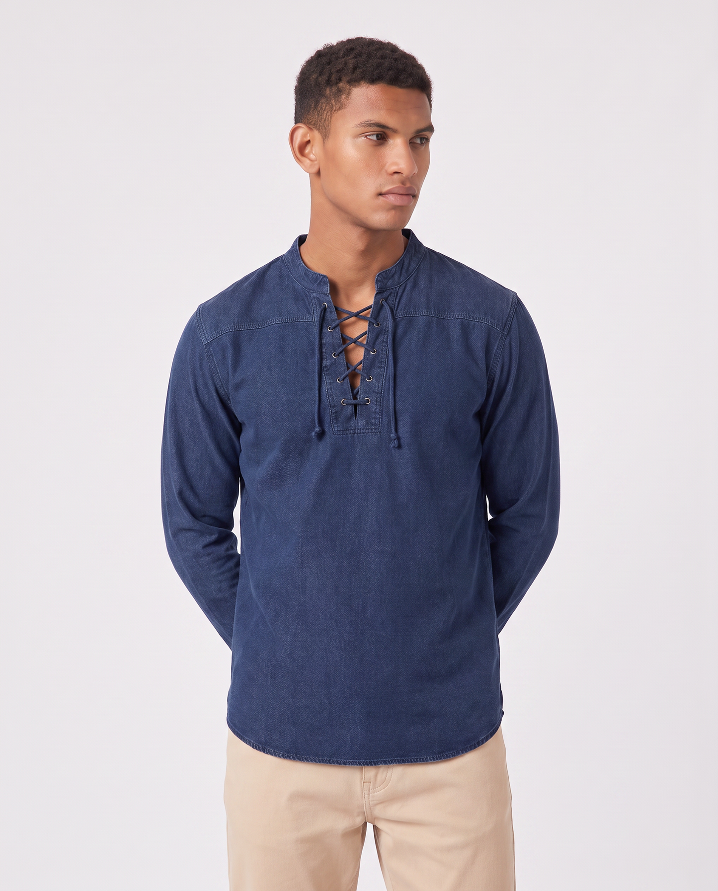 Virelle | Chemise Homme Col V À Lacets