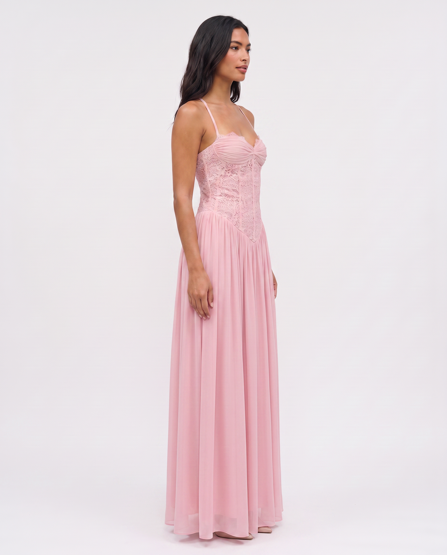 Virelle | Robe Maxi Corset En Dentelle
