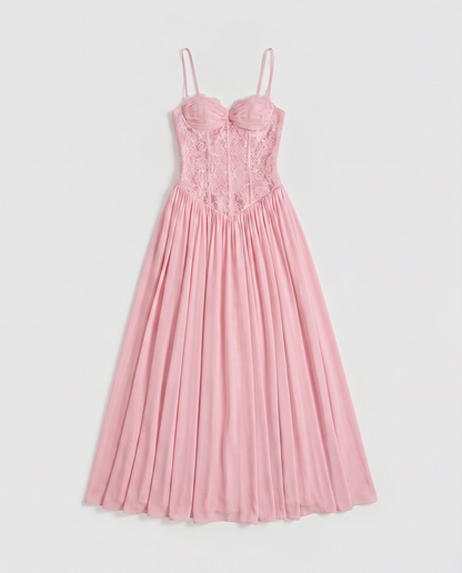 Virelle | Robe Maxi Corset En Dentelle
