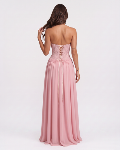 Virelle | Robe Maxi Corset En Dentelle