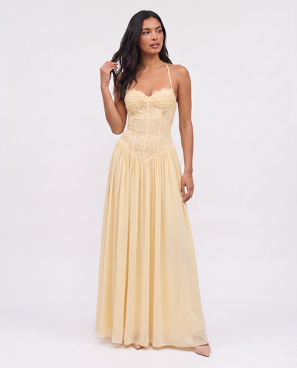 Virelle | Robe Maxi Corset En Dentelle