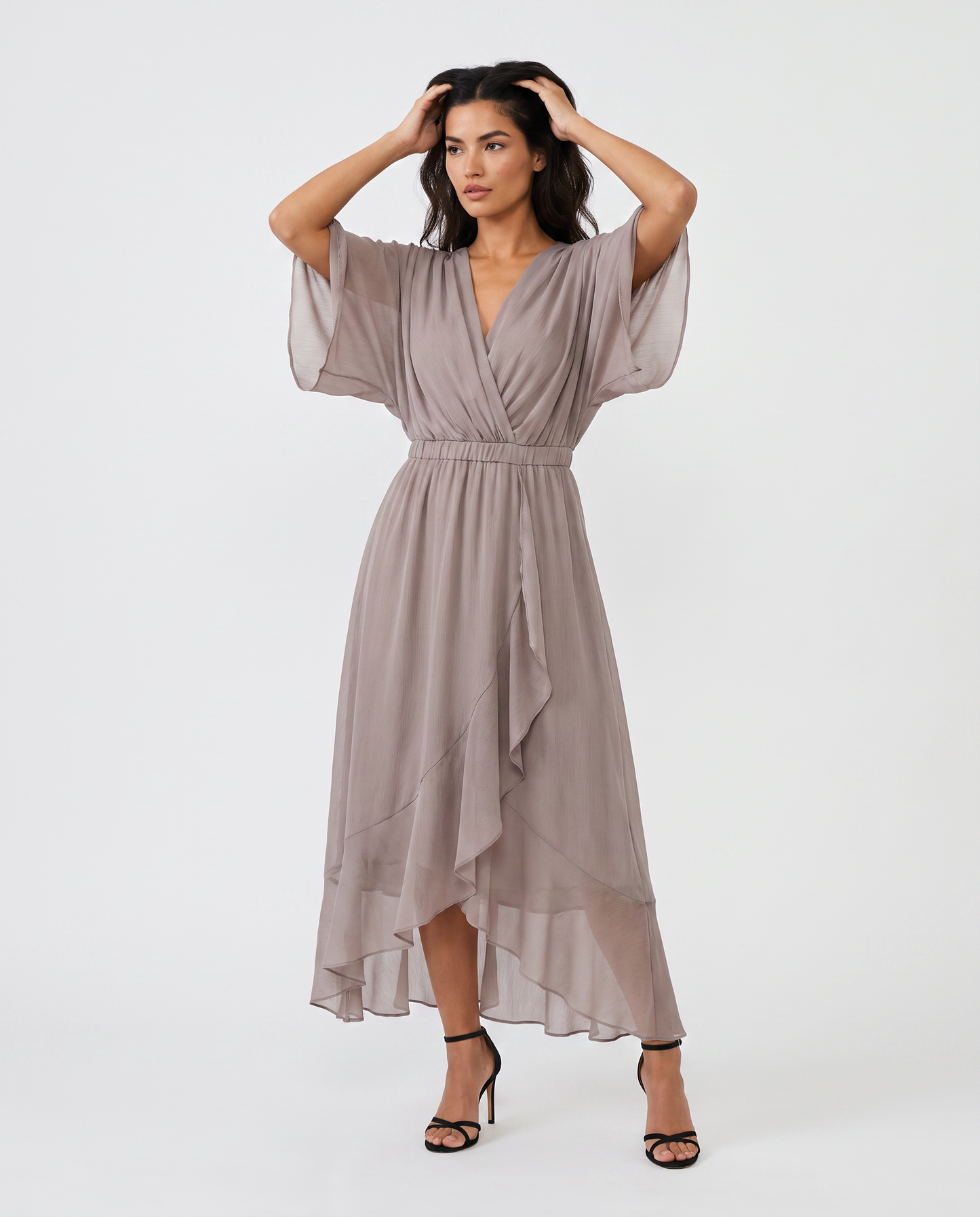 Virelle | Robe Longue En Mousseline À Décolleté En V