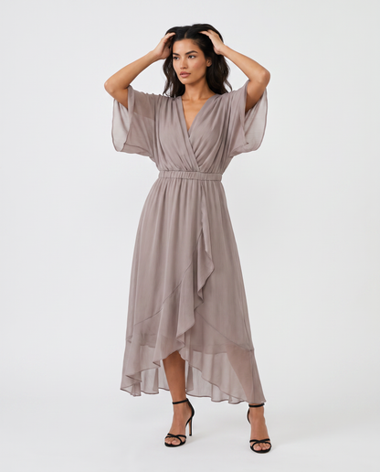 Virelle | Robe Longue En Mousseline À Décolleté En V