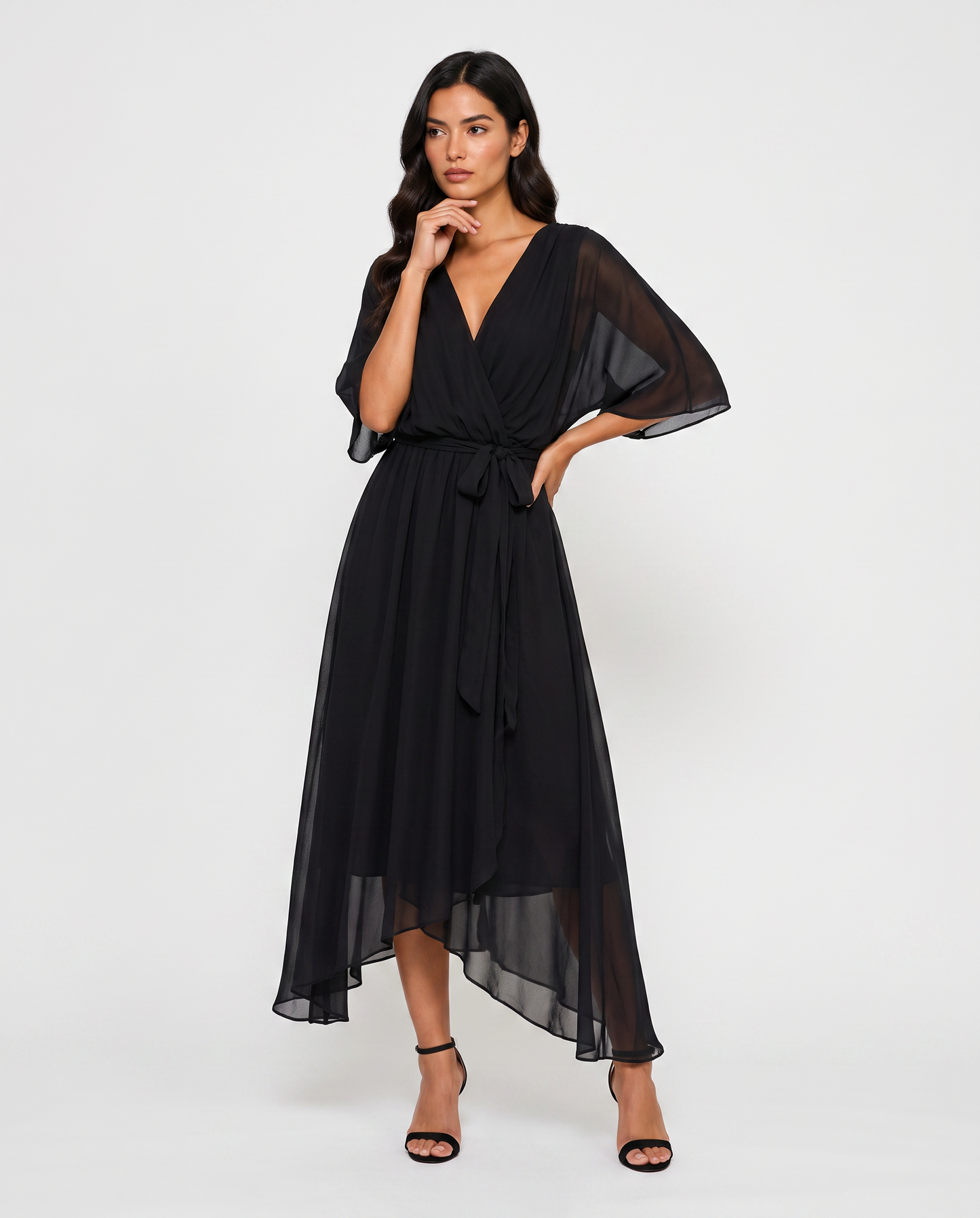 Virelle | Robe Longue En Mousseline À Décolleté En V