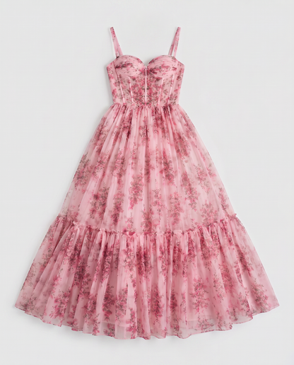 Virelle | Robe Maxi Fleurie Corset