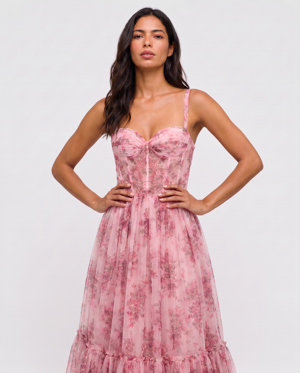 Virelle | Robe Maxi Fleurie Corset
