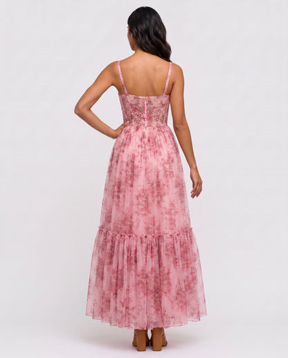 Virelle | Robe Maxi Fleurie Corset