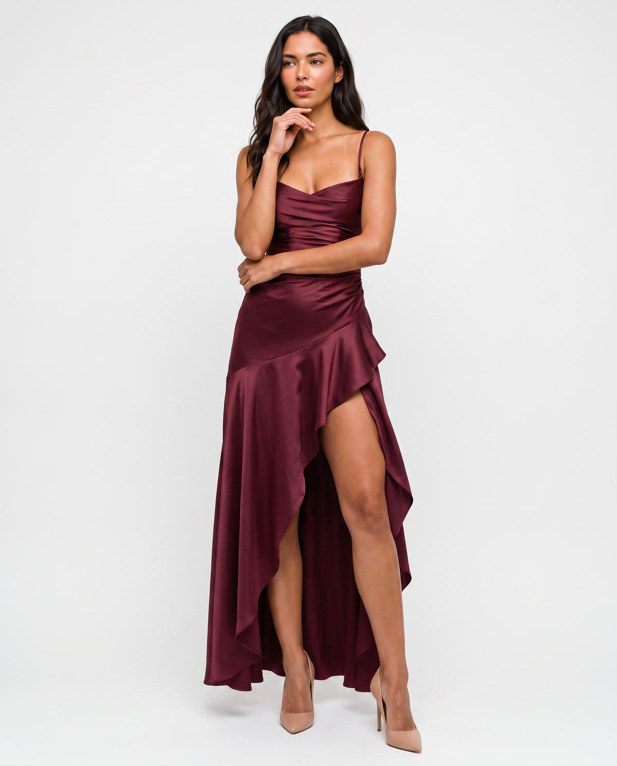 Virelle | Robe Maxi Satinée Fendue