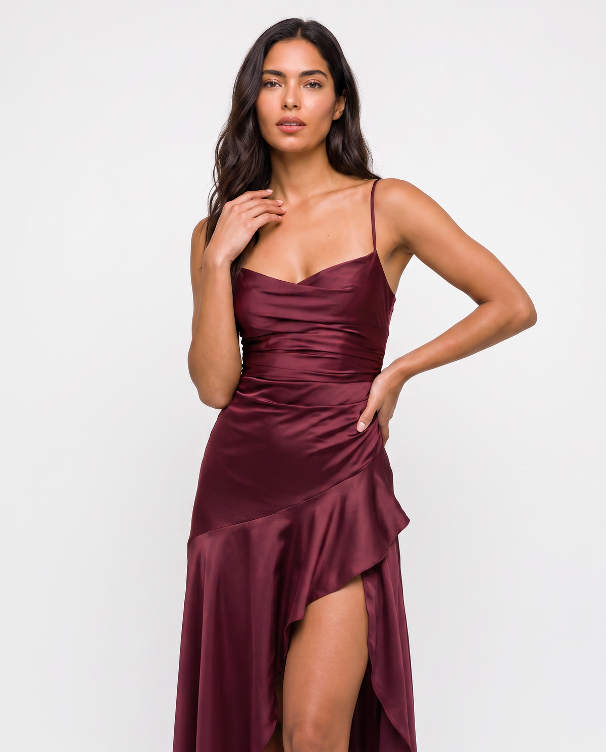 Virelle | Robe Maxi Satinée Fendue