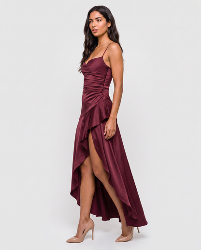 Virelle | Robe Maxi Satinée Fendue
