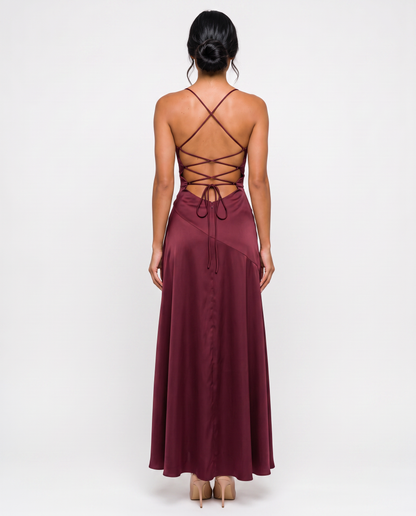 Virelle | Robe Maxi Satinée Fendue