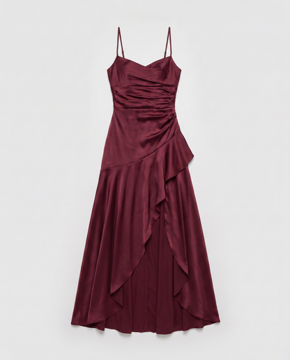 Virelle | Robe Maxi Satinée Fendue