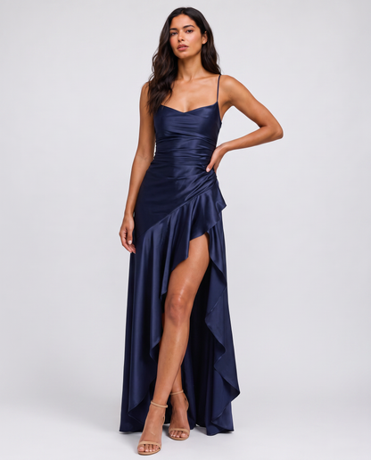Virelle | Robe Maxi Satinée Fendue