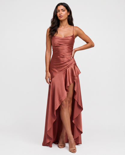 Virelle | Robe Maxi Satinée Fendue