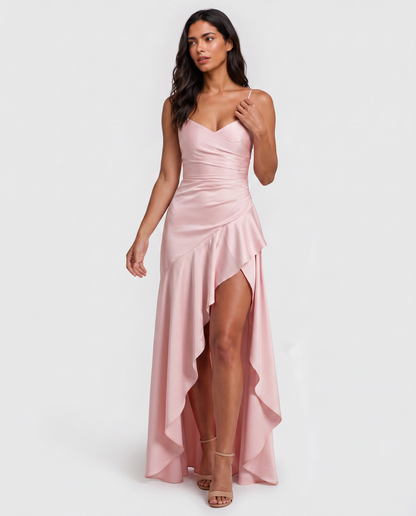 Virelle | Robe Maxi Satinée Fendue