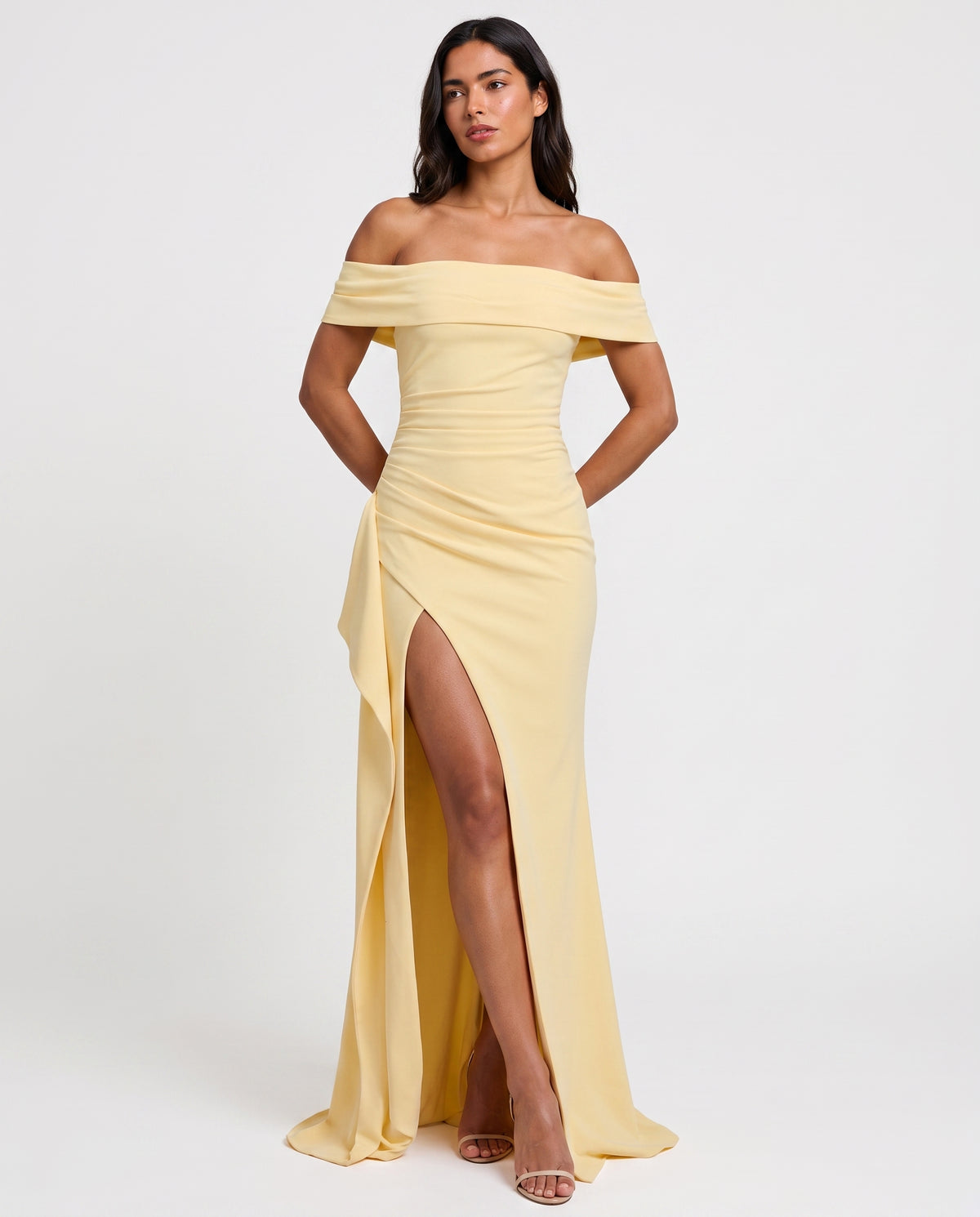 Virelle | Robe Maxi Bardot Fendue