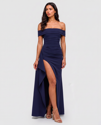 Virelle | Robe Maxi Bardot Fendue