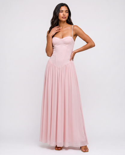 Virelle | Robe Maxi Corset À Laçage