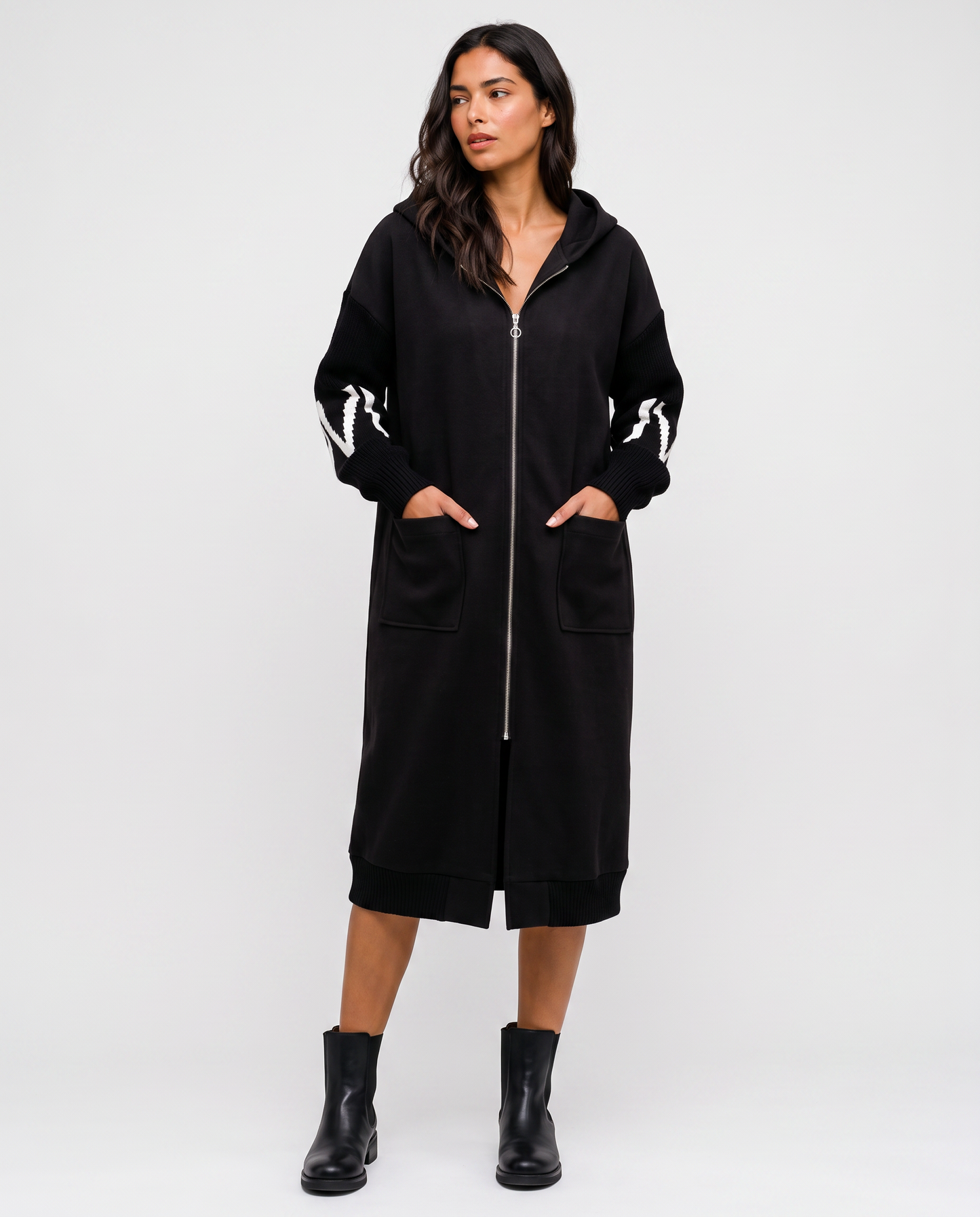 Virelle | Cardigan Long À Capuche