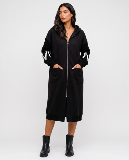 Virelle | Cardigan Long À Capuche